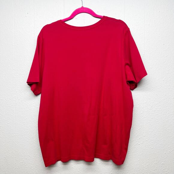 Cotton Ginny Organic Cotton Red T-Shirt Womens Medium Holiday Christmas Casual - Picture 6 of 10